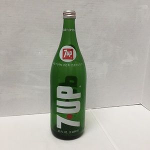 7up 32oz Vintage Glass Bottle Home Decor